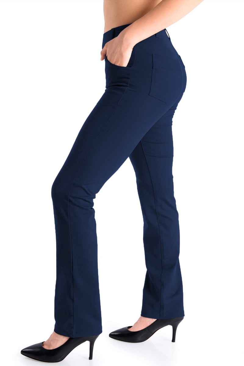 Yogipace4 PocketsBelt LoopsPetite Womens Straight Leg Yoga Dress Pant Work Pants Office Slacks29Navy BlueSize S