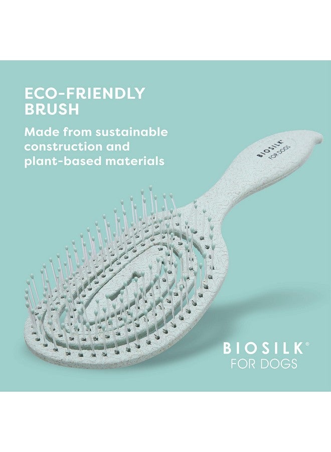 بيوسيلك فرشاة فك تشابك شعر الكلاب الصديقة للبيئة من بيوسيلك للحيوانات الأليفة، لون أخضر نعناعي | سهلة الإمساك، بمقبض مريح، مناسبة لشعر الكلاب الجاف أو المبلل، لون أزرق فاتح (FF12806)، رمادي/أسود - Image 3
