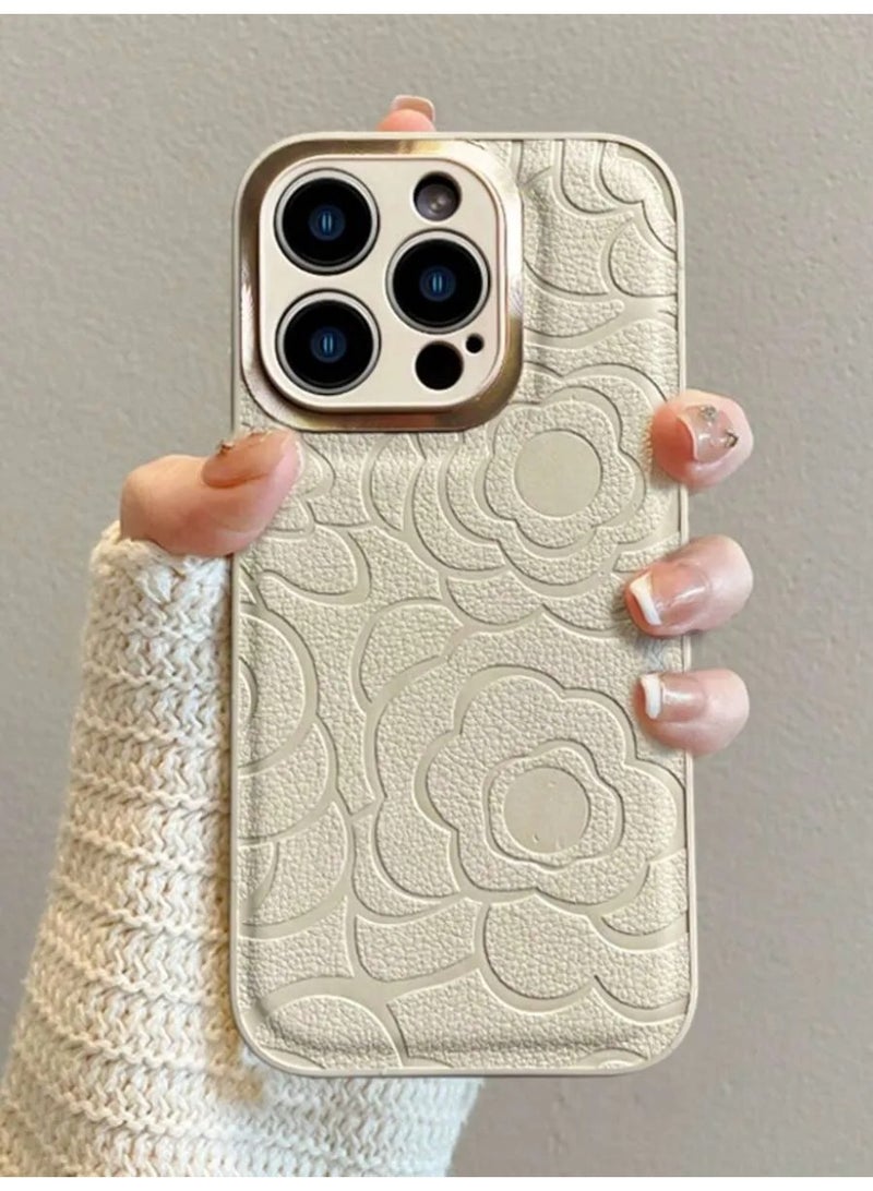 شي إن جراب هاتف بنقشة زهرة الكاميليا إبداعية من الجلد TPU غطاء واقي بالكامل ومقاوم للصدمات،غطاء مريح، تصميم جمالي، متوافق مع ايفون 14 بروماكس - Image 1