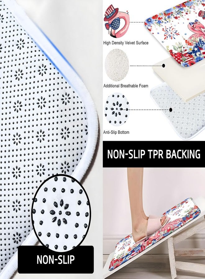 Ticuenicoa 4 Pcs Independence Day Flamingo Shower Curtain Set, 72x72 Inch 4th of July Patriotic Bathroom Decor with Bath Mat, U-Shape Rug, Toilet Lid Cover & 12 Hooks, Waterproof and Anti-Slip - Image 4