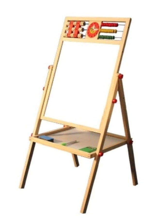 KEVIN - 2-In-1 Drawing Board Blackboard And Magnetic Drawing Board Game Adjustable Wooden Creative Compact Size Light Weight Drawing And Writing Board - Image 1