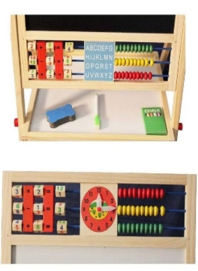 KEVIN - 2-In-1 Drawing Board Blackboard And Magnetic Drawing Board Game Adjustable Wooden Creative Compact Size Light Weight Drawing And Writing Board - Image 1