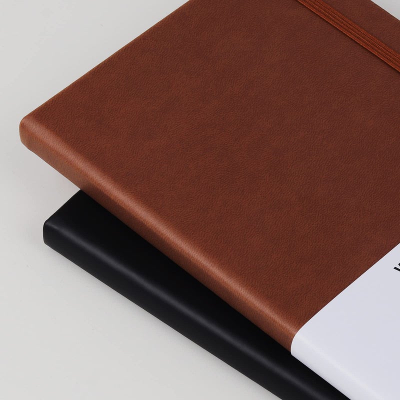 Wiisdatek Notebook Journal, Lined Leather Hard Cover,100Gsm Thick Paper with Inner Pocket for Writing Note Taking Office School,5"Ã—8.25"(Brown) - Image 3