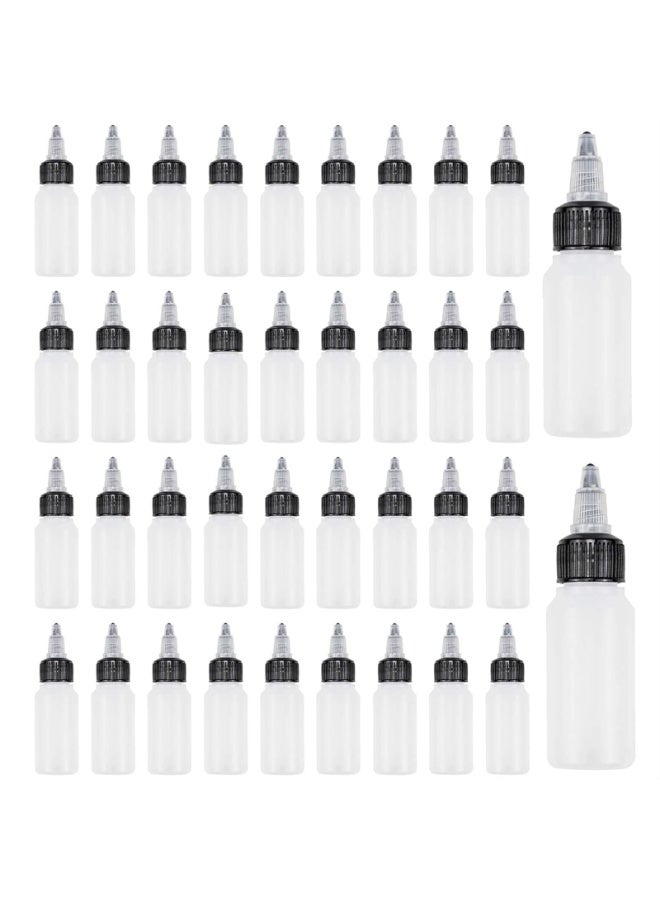 40 Pack Dispensing Bottles, Boston Round HDPE Plastic Bottle with Twist Top Cap, Empty Plastic Squeeze Bottle (Size : 1OZ) - Image 1