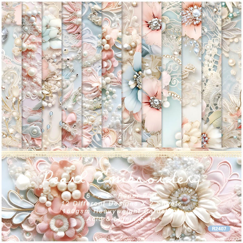 WLXTREE Scrapbook Paper 6x6, 24 Sheets Vintage Scrapbooking Floral Single-Side Card Stock Paper Pack for Art Album Junk Journal CardMaking Decorative Scrapbook Supplies - Image 1
