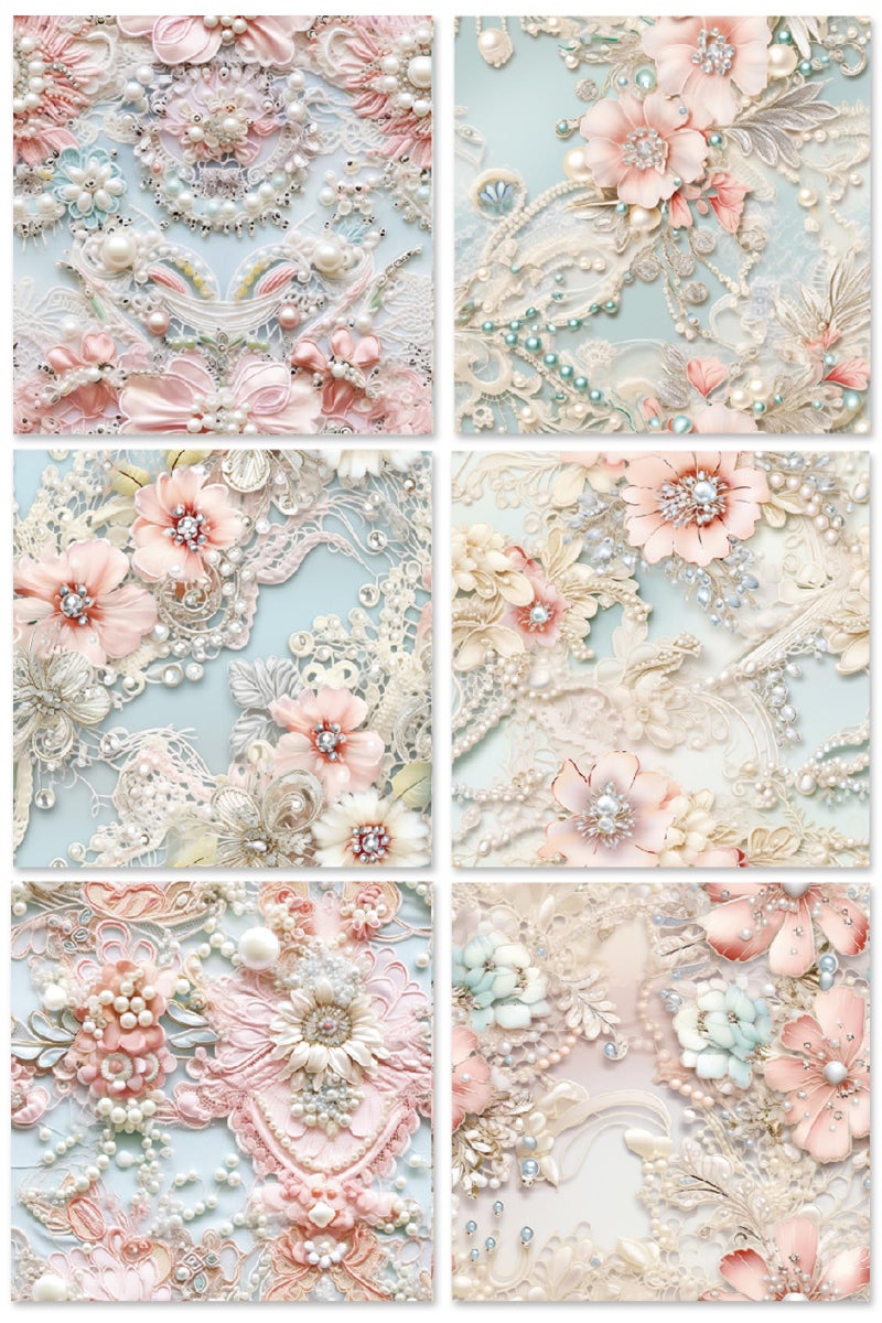 WLXTREE Scrapbook Paper 6x6, 24 Sheets Vintage Scrapbooking Floral Single-Side Card Stock Paper Pack for Art Album Junk Journal CardMaking Decorative Scrapbook Supplies - Image 5