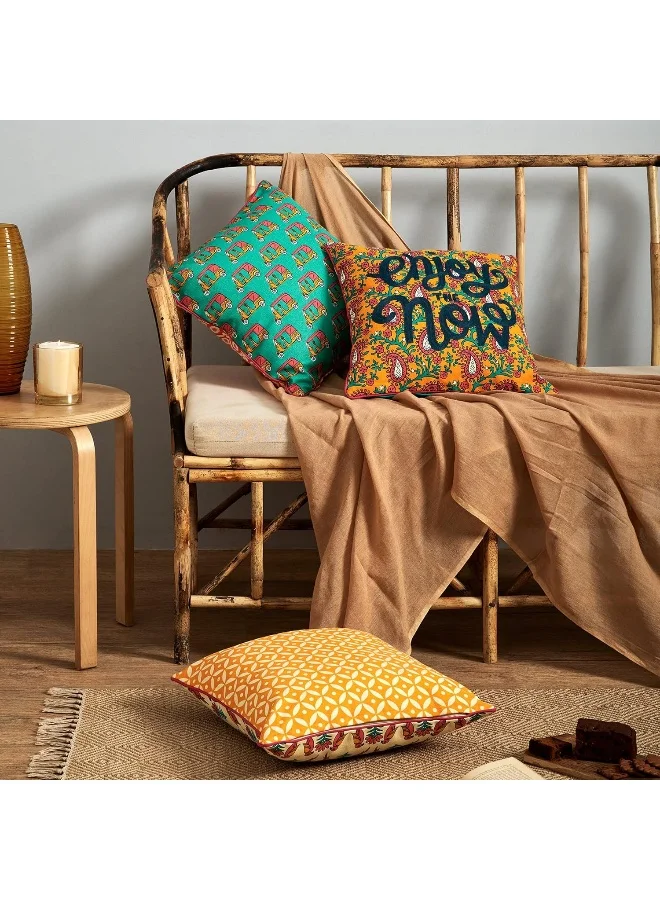 Chumbak Streets of Jaipur Kutch Cushion Covers - Set of 3, 16"