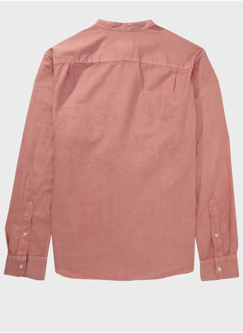 American Eagle Band Collar Classic Fit Shirt