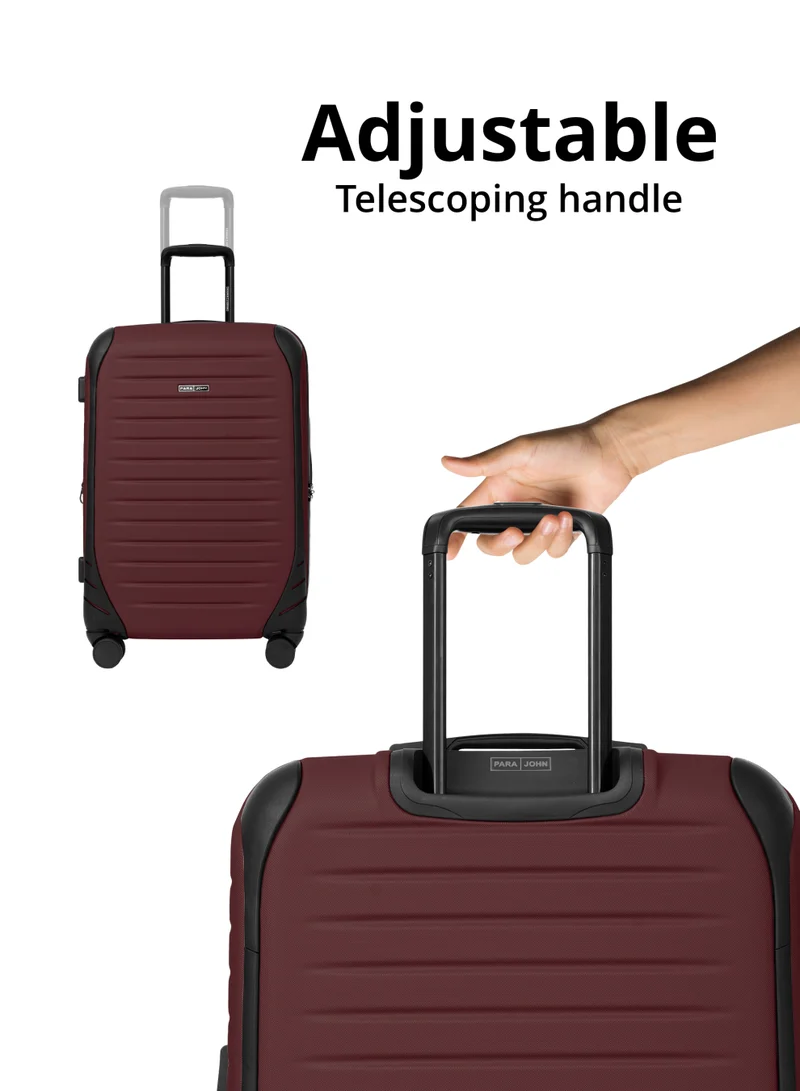 PARAJOHN Parajohn Altiv Series 3 Piece Lightweight Luggage Set | Small 10KG, Medium 20KG & Large 30KG ABS 8 Wheels Luggage - Burgundy