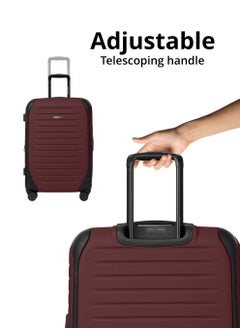 PARAJOHN PARAJOHN ALTIV 3 Pieces ABS Luggage Trolley Set - BURGUNDY  - Image 2