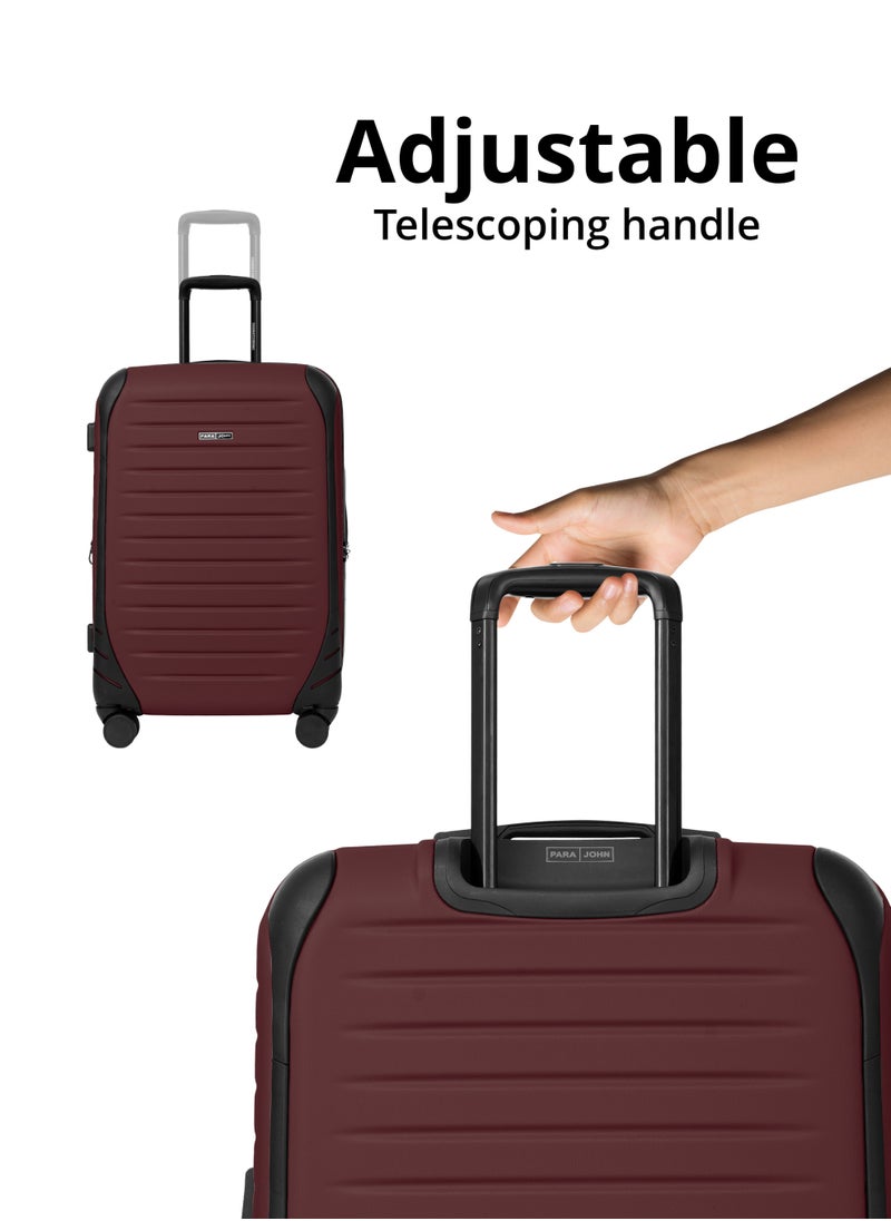 PARAJOHN PARAJOHN ALTIV 3 Pieces ABS Luggage Trolley Set - BURGUNDY  - Image 2