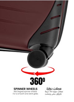 PARAJOHN PARAJOHN ALTIV 3 Pieces ABS Luggage Trolley Set - BURGUNDY  - Image 4
