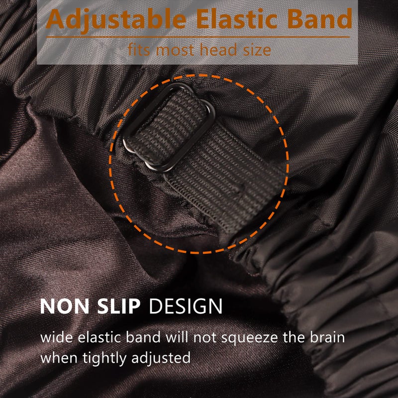 Himoswis Adjustable Large Shower Cap for Men,Shower Cap for Women,Reusable Shower Cap for Long Hair,Hair Cap for Shower,Black - Image 5