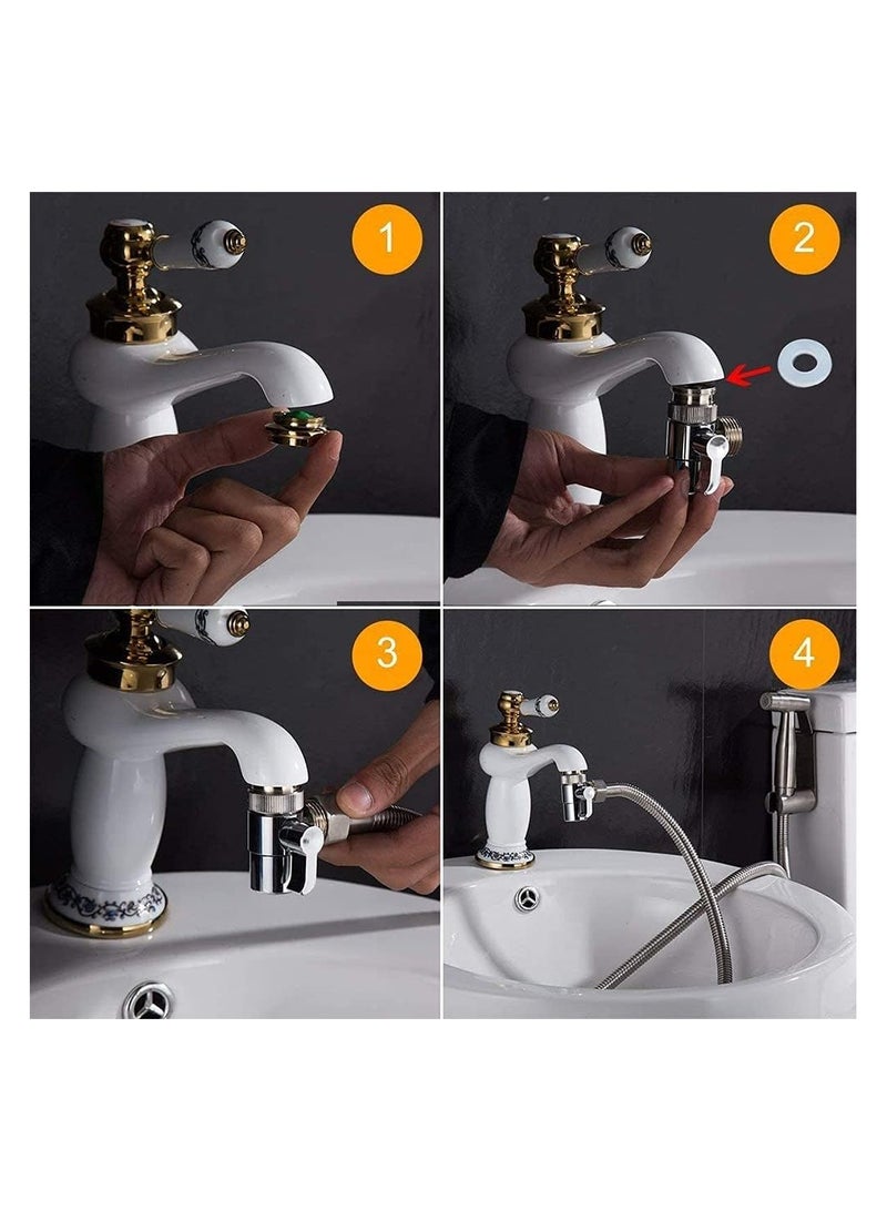 Ekdjkk Sink Sprayer Faucet Shower Head Set, Basin Handheld Shower Set With Recoil Hose For Bathroom Sink Hair Washing Utility Room Cleaning And Pet Shower  - Image 3