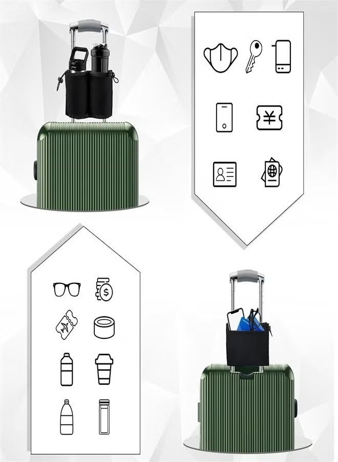Luggage Cup Holder, Luggage Travel Cup Holder Luggage Drink Holder Gathering Two Coffee Mugs for Rolling Suitcase Small Travel Bag Cup Bag  - Image 3