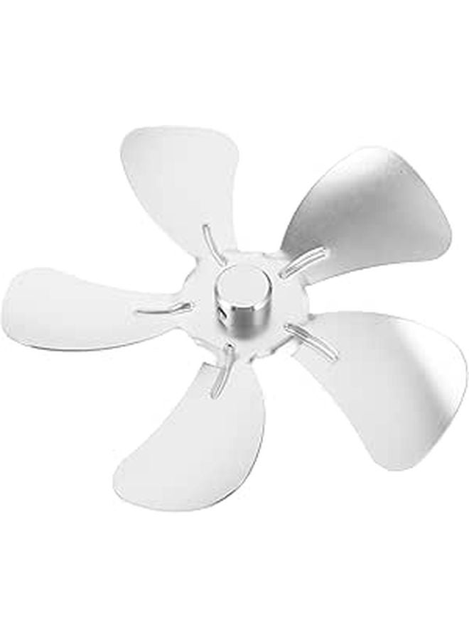 125mm 5 Blade Aluminum Alloy Heat Powered Stove Fan Silver Fireplace Accessory - Image 1