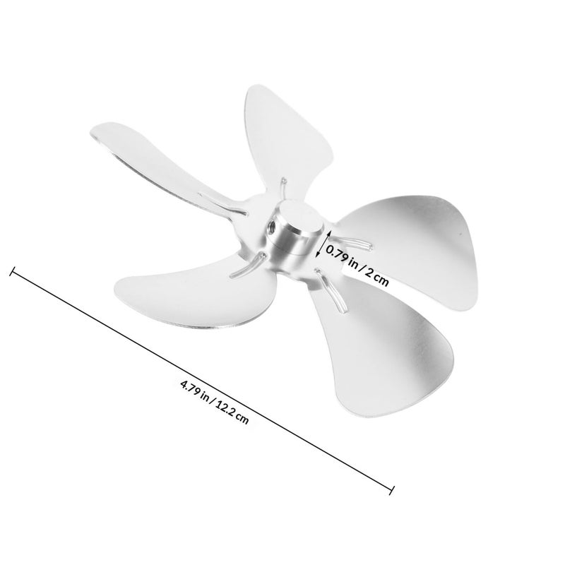 125mm 5 Blade Aluminum Alloy Heat Powered Stove Fan Silver Fireplace Accessory - Image 3
