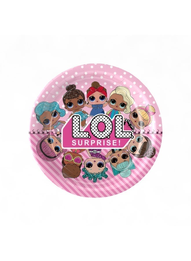 LOL Themed Birthday Party Supplies Kit, 212 Pieces, Tableware Set for 24 Guests – Plates, Cups, Napkins, Forks, Spoons, Knives, Straws, Balloons, Banner & Tablecloth - Image 5