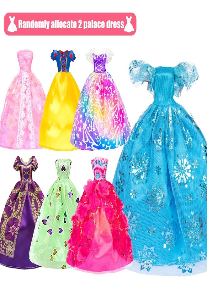 ibayda 48 pcs Doll Clothes and Accessories, 2 Long Princess Dress, 2 Long Party Dresses, 2 Short Dresses, 2 Tops, 2 Pants, 5 Slip Skirts, 2 Bikinis and 31pcs Doll Accessories for 11.5 inch Dolls (No Doll) - Image 3