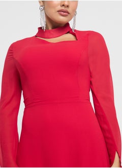 Khizana Dress With Asymmertic Neckline  - Image 3