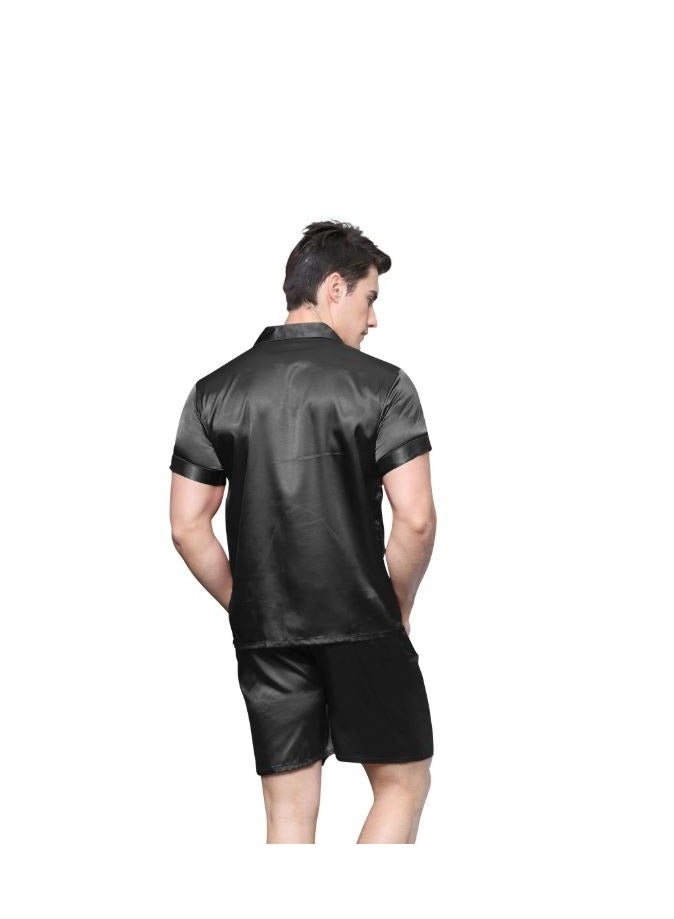 Men's half-sleeved satin pajamas - Image 2
