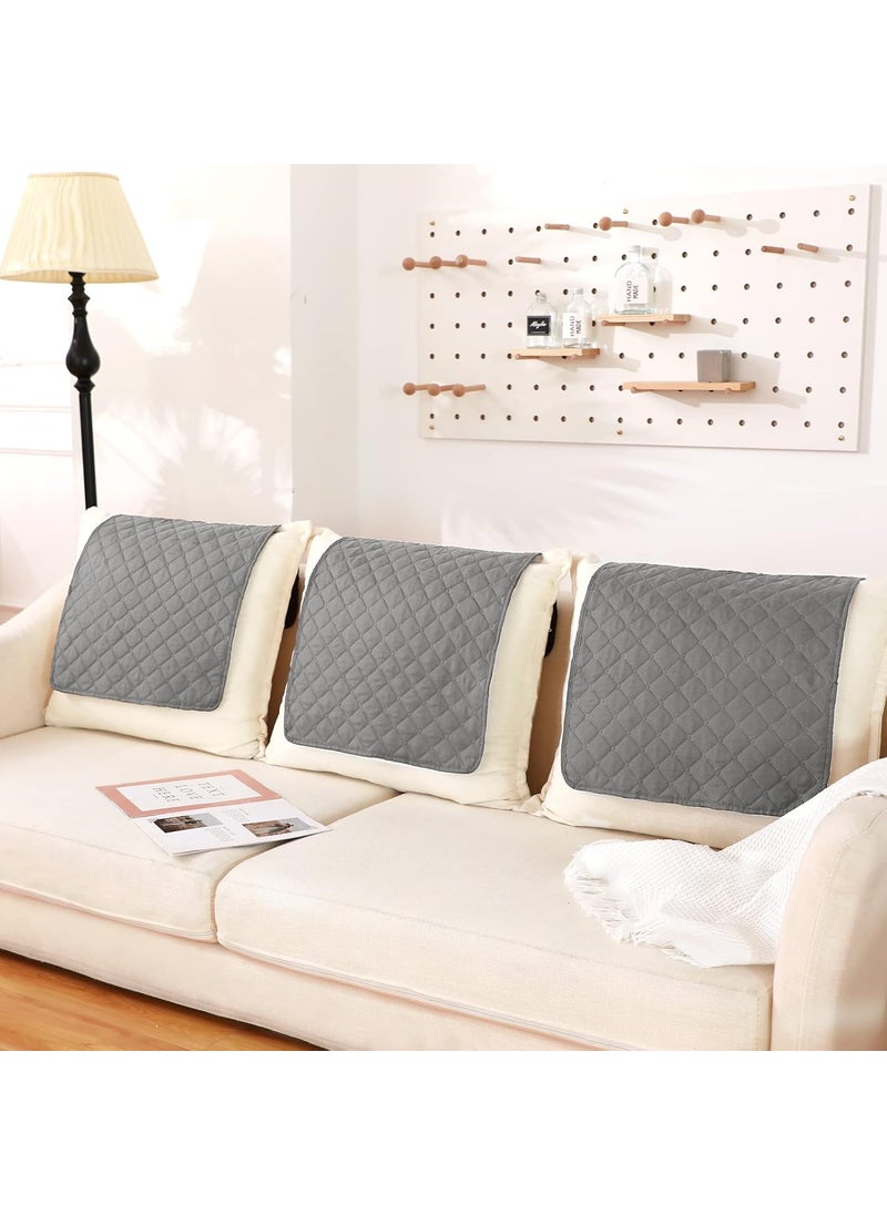 Moukeren Moukeren 3 Pieces Recliner Headrest Protector Headrest Cover for Recliner Chair Sofa Covers Couch Chair Head Protector for Sofa Furniture ProtectorsLight Gray  - Image 1