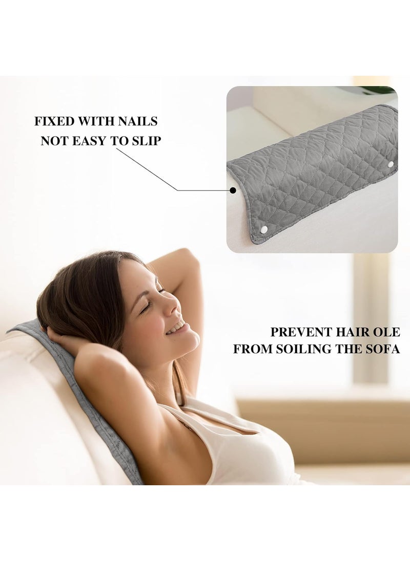 Moukeren Moukeren 3 Pieces Recliner Headrest Protector Headrest Cover for Recliner Chair Sofa Covers Couch Chair Head Protector for Sofa Furniture ProtectorsLight Gray  - Image 4