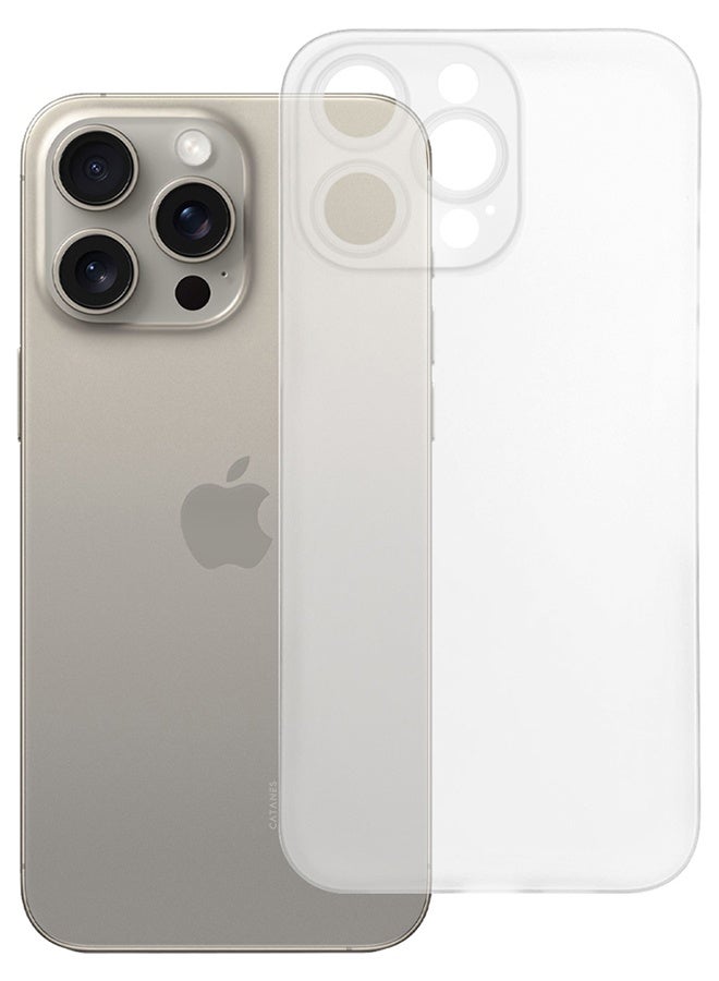 Ultra Thin Case for iPhone 15 Pro Max with 0.3mm Matte Case Cover Air Skin Series Feather-Light Frosted Protective Back Cover - Frosted Clear - Image 1