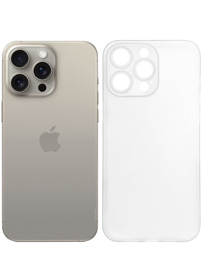 Ultra Thin Case for iPhone 15 Pro Max with 0.3mm Matte Case Cover Air Skin Series Feather-Light Frosted Protective Back Cover - Frosted Clear - Image 2