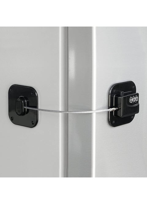 Child Safety Refrigerator Locks with 3 Digit Combination, Safety Cabinet and Drawer Locks for Kids, Easy to Install Combination Locks for Refrigerator, Cabinet and Home Security (Black)