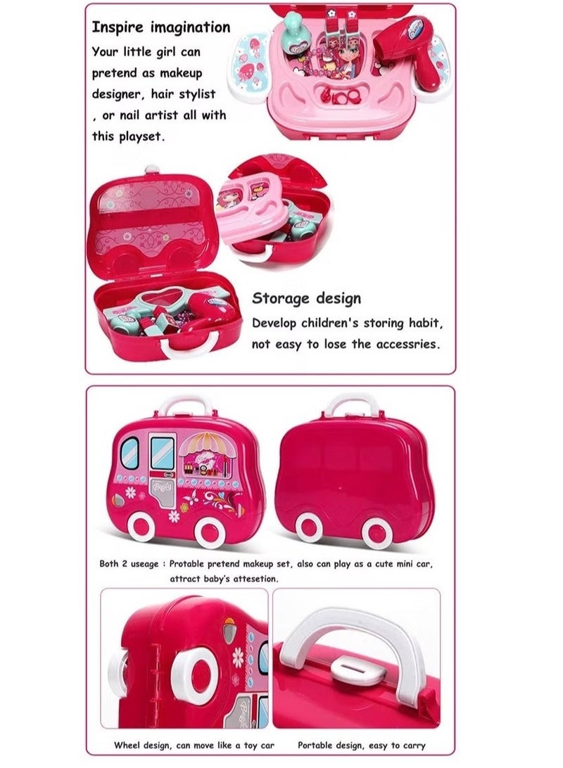 Soofam 18 Piece Girls Makeup Kit Safety Makeup Set Washable Non-toxic Cosmetic Toy Creativity Development Pretend Set New Year's Gift - Image 4