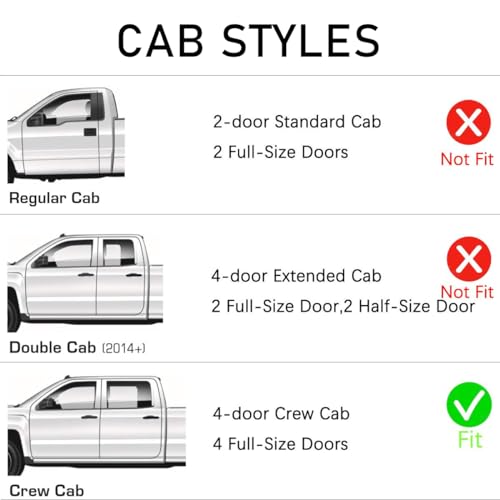 Lightronic Extra Durable Clip-on in-Channel Auto Vent Window Visor, Fits 14-18 Chevrolet Silverado & GMC Sierra 1500, 15-19 Silverado/Sierra 2500 HD & 3500 HD, Original Window Deflector, Smoke, 4-Pcs - Image 2