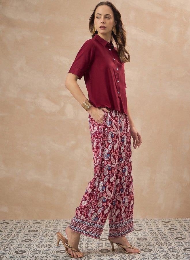 Baizee قمصان مطبوعة بيسلي من Routes بواسطة All About You وبنطلون بالازو - Image 3