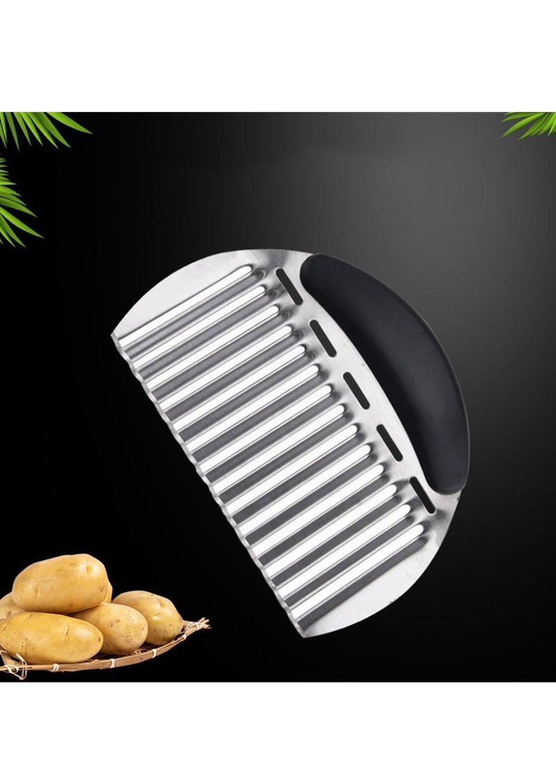 إسكدنيا سكين متموج من الفولاذ المقاوم للصدأ، قاطعة مجعدة لتقطيع الخضار والبطاطس - Image 5