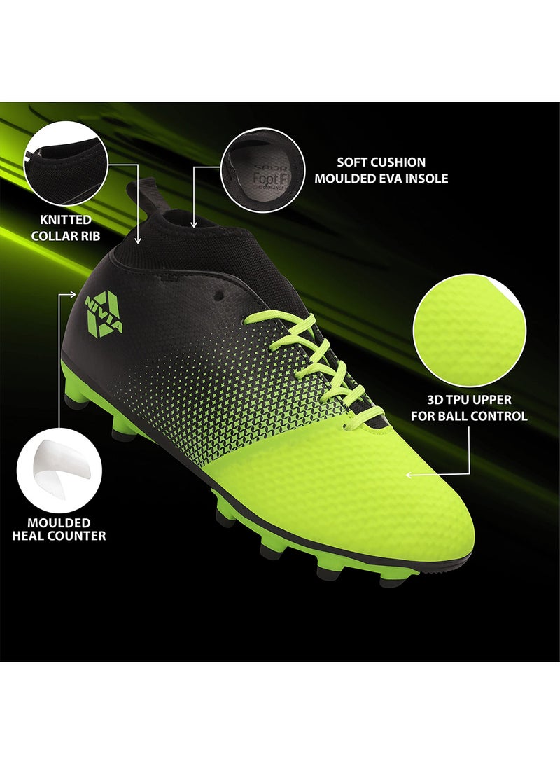 Nivia Ashtang Football Stud for Kids | 11 UK/ 12 US / 45 EU | TPU Sole with PU Synthetic Leather | A Moulded Removable E.VA | Pre-Molded TPU Light Weight Insole | Ideal for Hard and Grassy Surfaces - Image 2