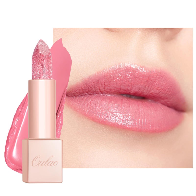 Oulac Infinity Moisture Shine Lipstick High Shine Shimmery Finish Super Creamy Texture Medium to High Coverage Gluten Free PG10 Pink Moon - Image 3