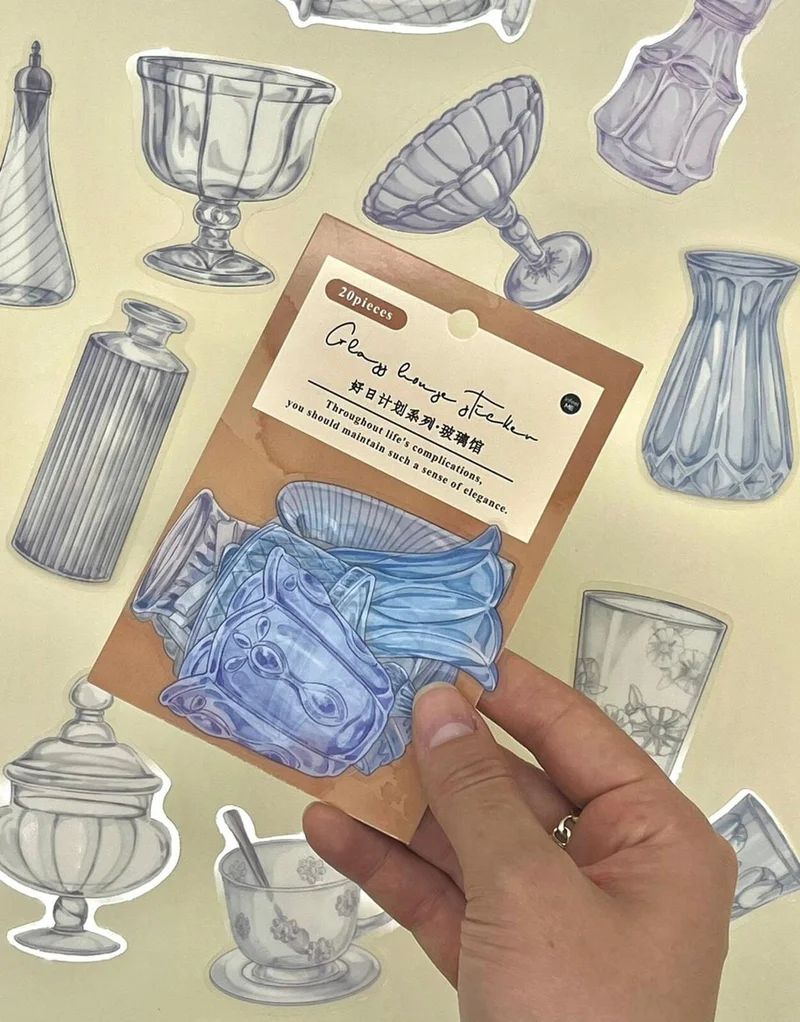 Kağıt Gemi Dükkan Paper Ship Shop Glass Materials Transparent Sticker - Scrapbook - Notebook - Bullet Journal - Decal - Decoration