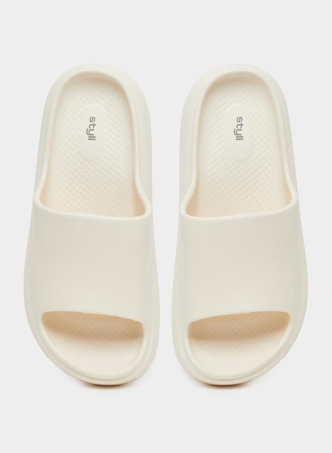 Styli Basic Open Toe Flatform Slides - Image 5