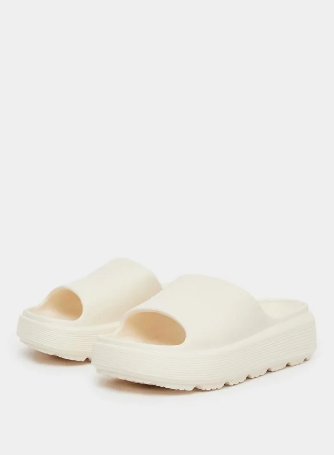 ستايلي Styli Basic Open Toe Flatform Slides