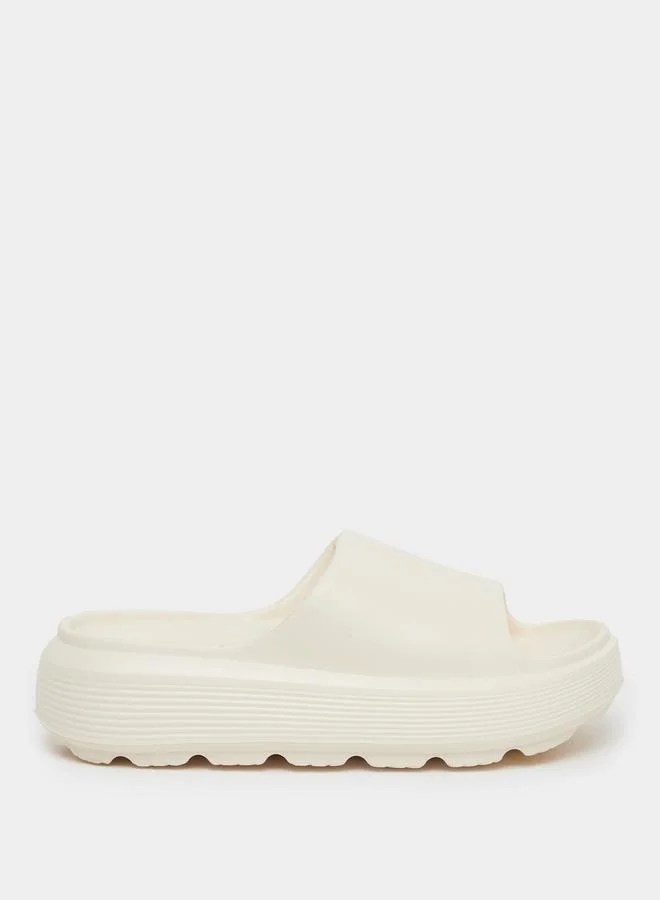 ستايلي Styli Basic Open Toe Flatform Slides