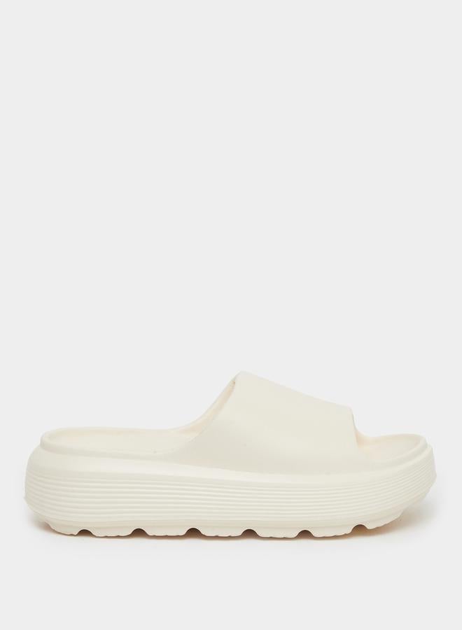 Styli Basic Open Toe Flatform Slides - Image 1