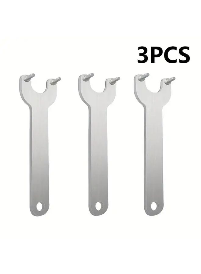 Angle Grinder Spanner Wrench Key Tool 3PCS Silvery for Replacing Grinding Disc Shaft - Image 1