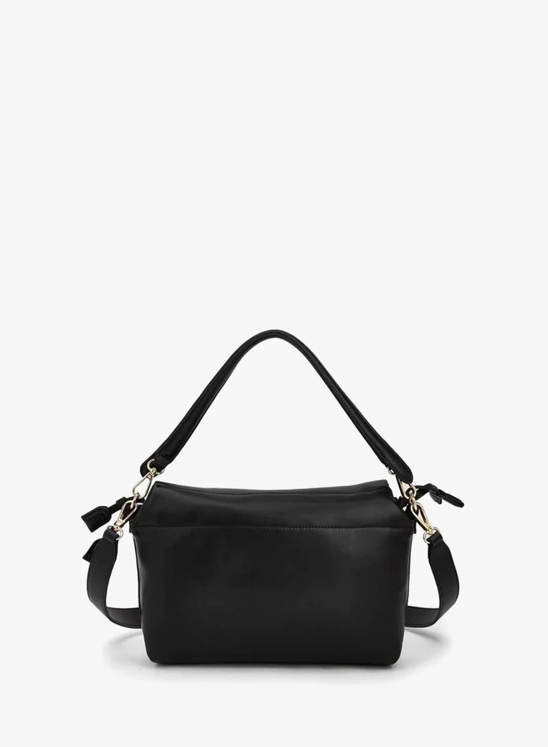 Celeste BLACK Solid Crossbody Bag with Detachable Strap for Women | Best Price UAE