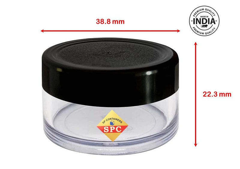 SPC SPC Empty Acrylic San Jar Transparent Cosmetic Container With Leakproof Inner Lids For Lip Balms Lip Scrubs Body Butters Eyeshadow Makeup Diy Cosmetics Beauty ProductsBlack 8 ml Pack Of 5  - Image 4