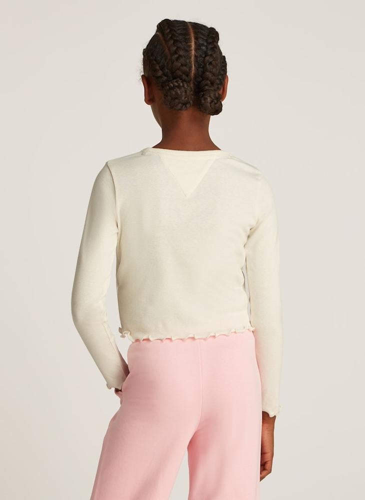 TOMMY HILFIGER Kids Slub Knitted Long Sleeve Top  - Image 2