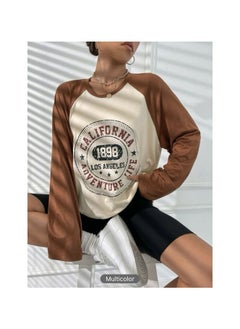 Generic Women's Stylish Autumn Hoodie - Brown & Beige 
