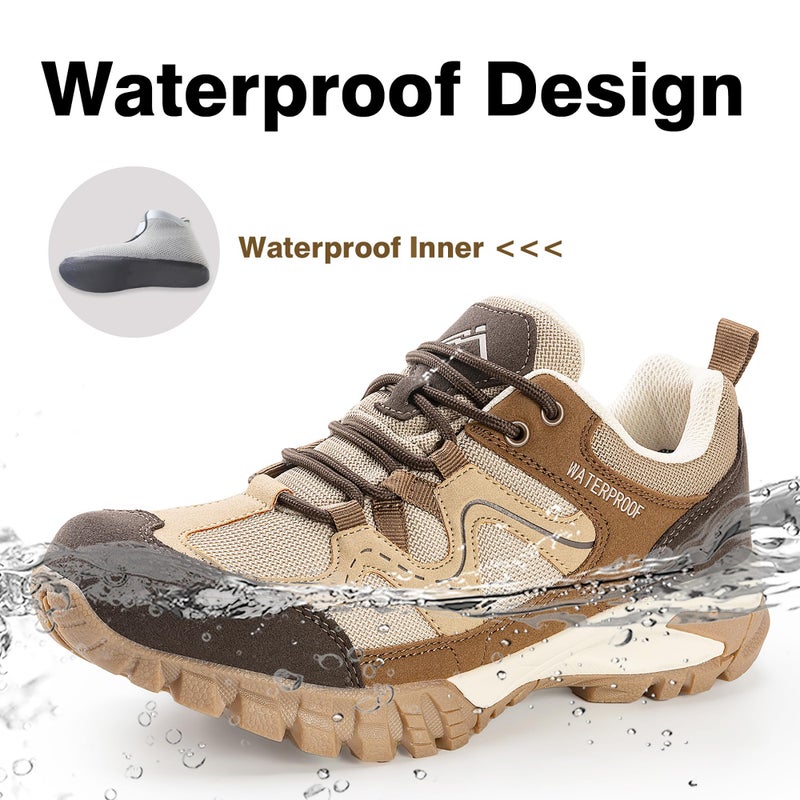 CC-Los Women's Lightweight Waterproof Hiking Shoes for Walking, Outdoor & Climbing Brown Size 8.5 - Image 3
