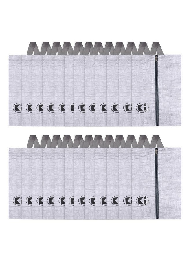 Kuber Industries Kuber Industries Pack of 24 Travel Organizer | Travel Carrying Bag | Toiletry Pouch with Chain | Shoe Cover for Travel-Hiking-Adventure | Multipurpose Storage Organizer Bag | Jute-Print | Grey - Image 1