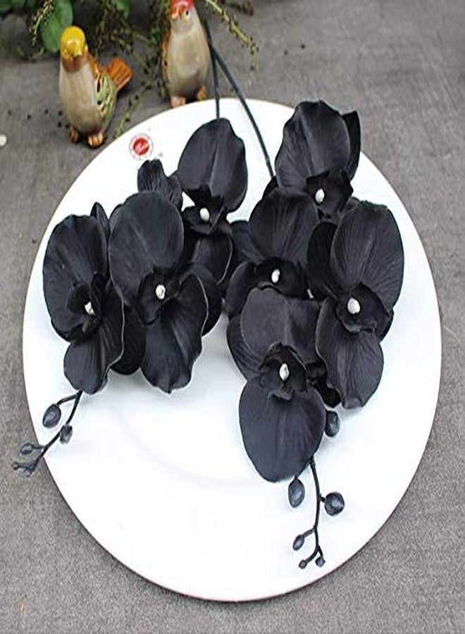 Dodxiaobeul Artificial Orchid Stems Set of 3,18” Black Dancing Orchid,UV Resistant No Fade Simulation Phalaenopsis,Silk Plants Real Touch Orchid for Christmas Flower Arrangements Wreaths,Wedding Photography - Image 2
