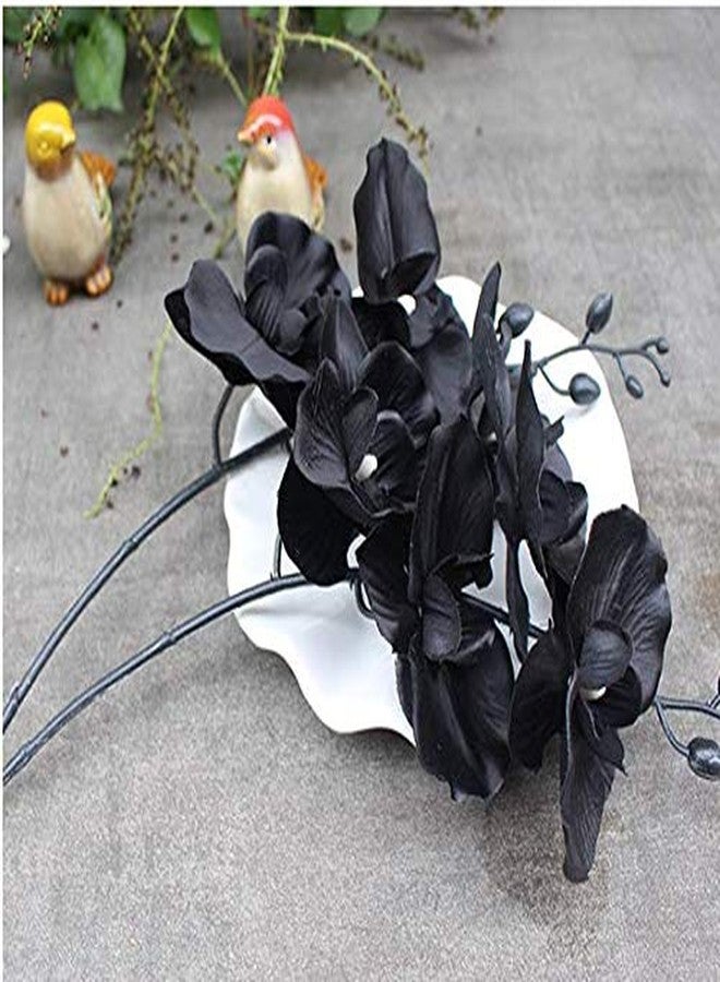Dodxiaobeul Artificial Orchid Stems Set of 3,18” Black Dancing Orchid,UV Resistant No Fade Simulation Phalaenopsis,Silk Plants Real Touch Orchid for Christmas Flower Arrangements Wreaths,Wedding Photography - Image 5